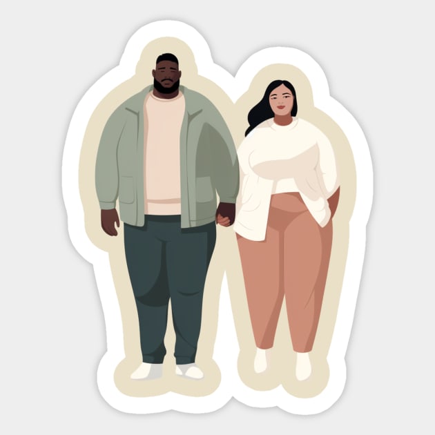 Plus size couple Sticker by hnueng111